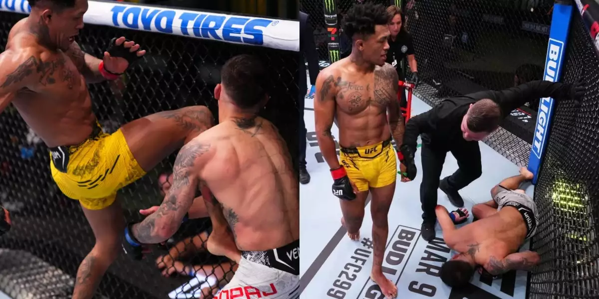 VIDEO: Wow! Koleno z pekla mu vyneslo první UFC vítězství a dva bonusy