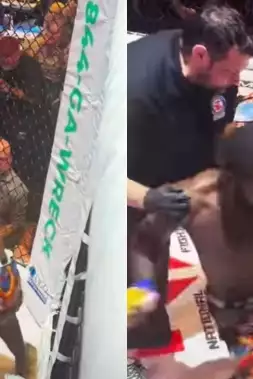 VIDEO: Rozhodčí úplně zamrzl! Zápasník se přestal bránit, přesto nechal útok pokračovat