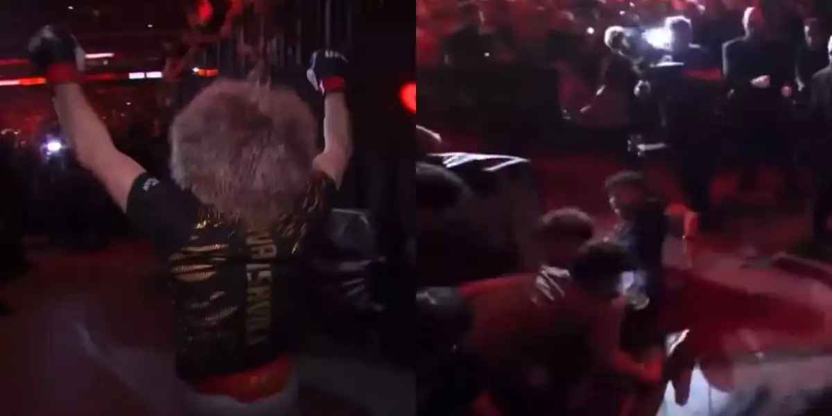 VIDEO: Bariéra nevydržela, fanoušci šli k zemi a málem zasypali Dvalishviliho