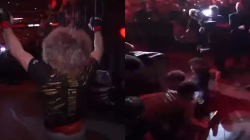 VIDEO: Bariéra nevydržela a fanoušci šli k zemi a málem zasypali Dvalishviliho
