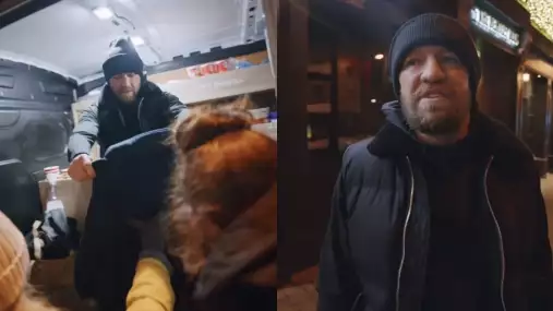 VIDEO: McGregor jako vyměný! Rozdává jidlo a oblečení bezdomovcům