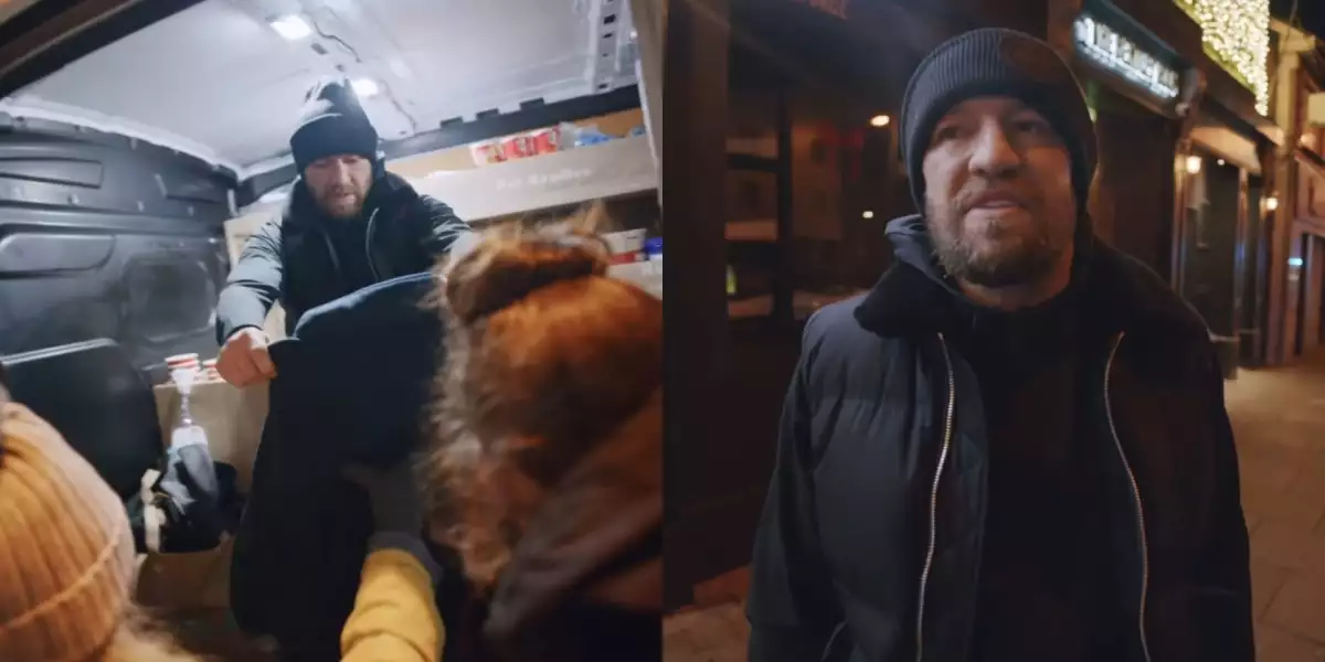 VIDEO: McGregor jako vyměněný! Rozdává jídlo a oblečení bezdomovcům