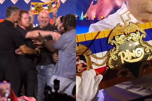 VIDEO: White musel zasahovat při vyhroceném staredownu Canelo a Crawford