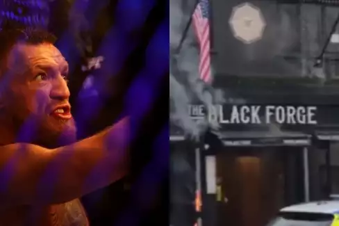 VIDEO: McGregorův bar Black Forge Inn se ocitl v plamenech!