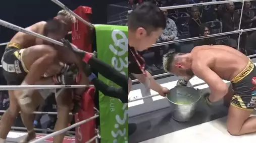 VIDEO: Fuuuj! Bojovník nechal v zápase úplně všechno... doslova