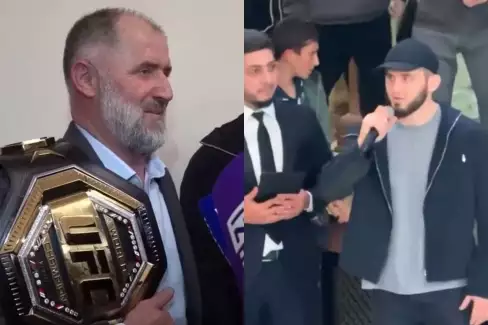 Pyšný otec a davy fanoušků! Makhachev se v Dagestánu dočkal velkolepého přivítání