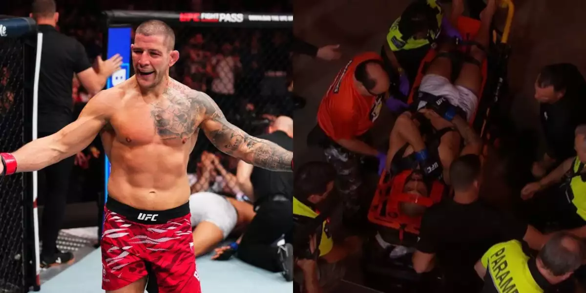 Děsivé KO na turnaji UFC 315 a zápasník musel být odvezen na nosítkách!