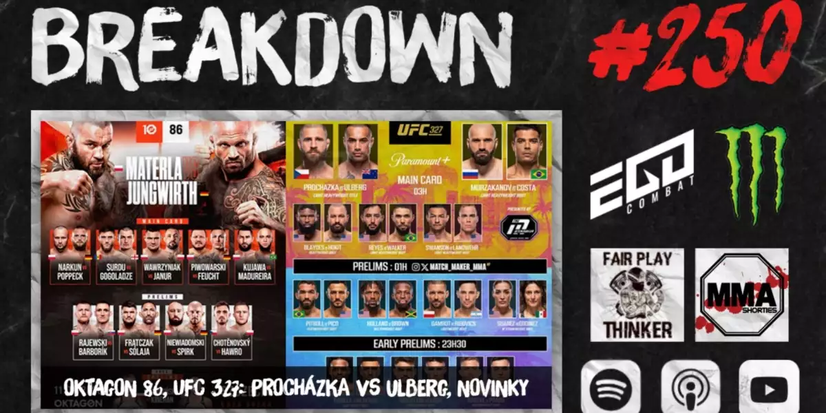 BREAKDOWN - OKTAGON 86, UFC 327 Procházka vs Ulberg, Novinky
