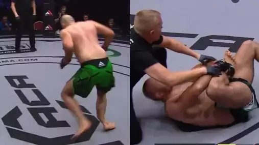VIDEO: Hrůzná zlomenina nohy ukončila souboj za 18 vteřin!