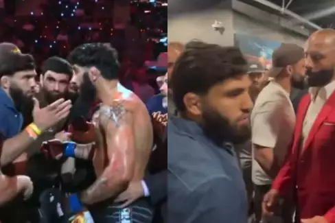 VIDEO: Brikule na Netflix akci! Tsarukyan musel být zadržen ochrankou