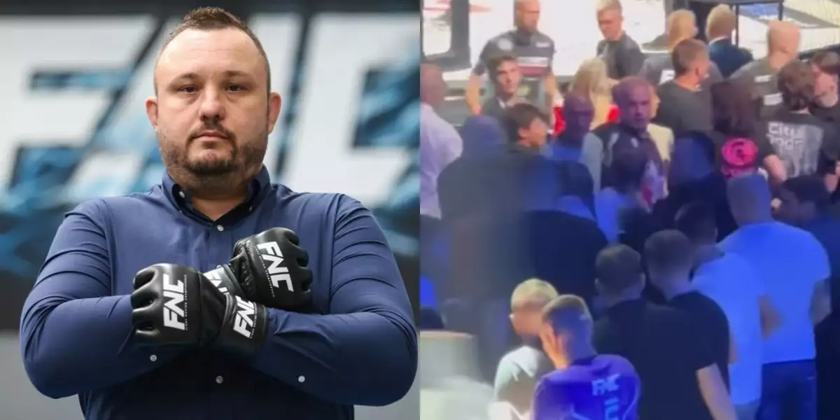 VIDEO: Dělal problémy! Prezident FNC musel do akce a profackoval bývalého zápasníka
