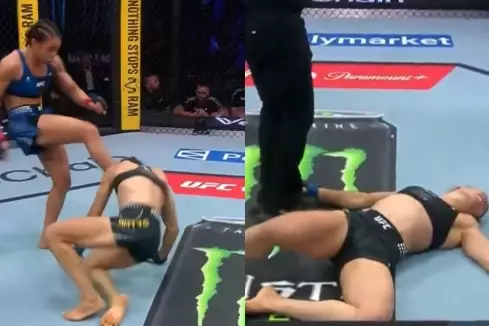 VIDEO: Obrovská kontroverze na turnaji UFC! Zápasnice trefila soupeřku soccer kickem