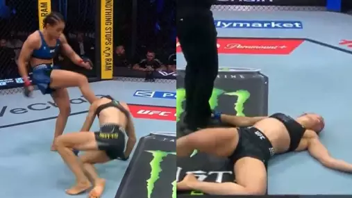 VIDEO: Obrovská kontroverze na turnaji UFC! Zápasnice trefila soupeřku soccer kickem