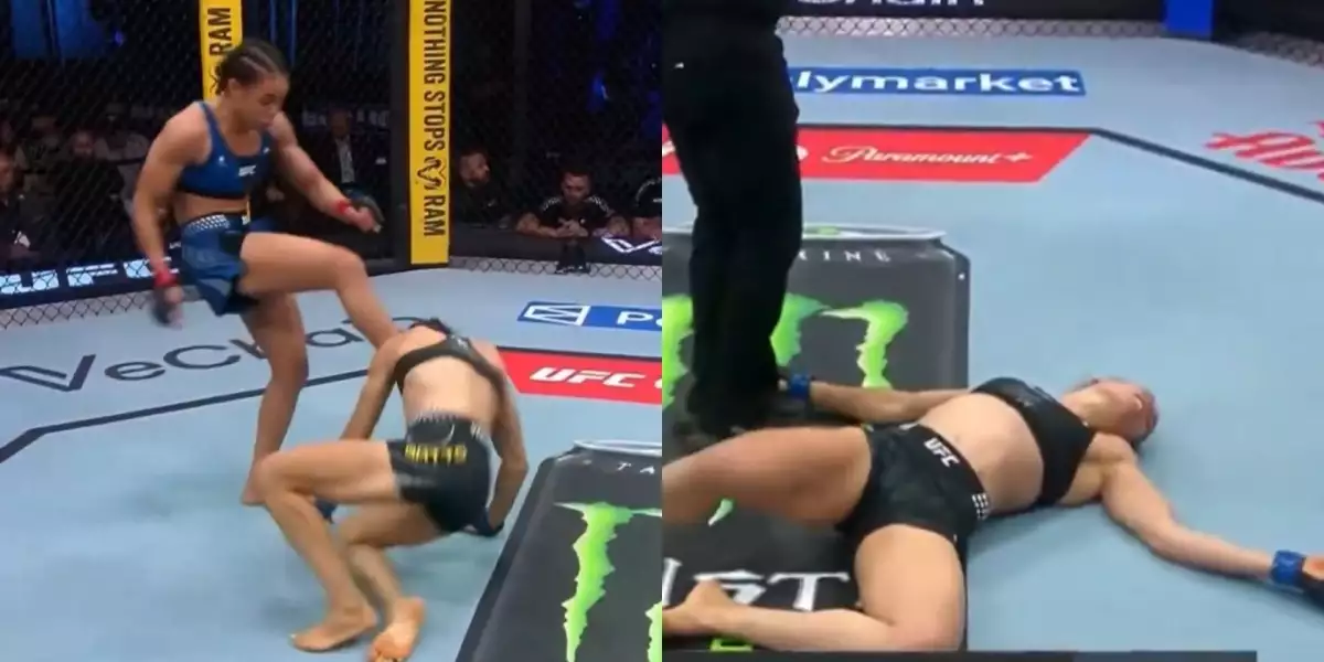 VIDEO: Obrovská kontroverze na turnaji UFC! Zápasnice trefila soupeřku soccer kickem