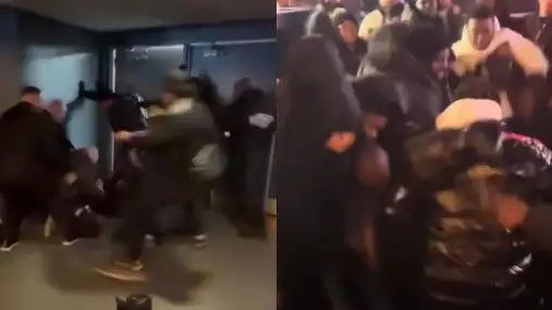 VIDEO: Místo staredownu pěsti! Vážení se změnilo v masovou bitku