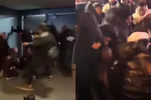 VIDEO: Místo staredownu pěsti! Vážení se změnilo v masovou bitku