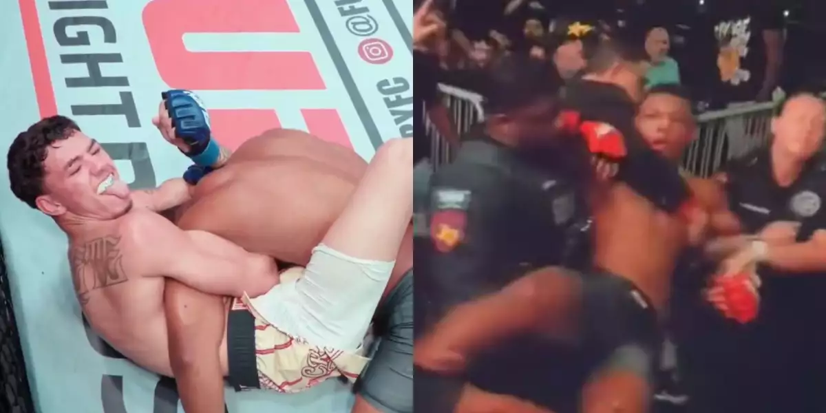 VIDEO: Bývalý bojovník UFC po porážce ztratil nervy! Ochranka ho doslova vynesla z klece