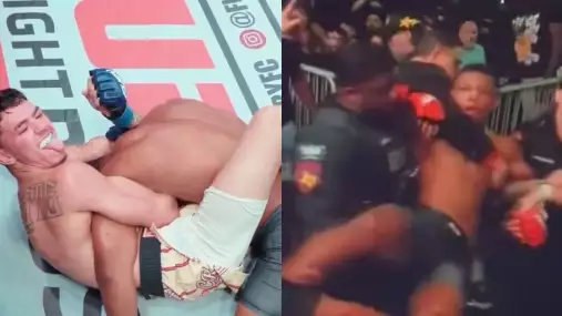 VIDEO: Bývalý bojovník UFC po porážce ztratil nervy! Ochranka ho doslova vynesla z klece