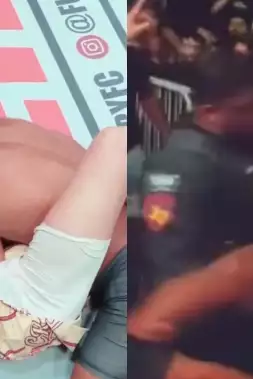 VIDEO: Bývalý bojovník UFC po porážce ztratil nervy! Ochranka ho doslova vynesla z klece