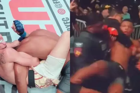 VIDEO: Bývalý bojovník UFC po porážce ztratil nervy! Ochranka ho doslova vynesla z klece